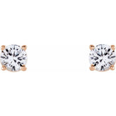 14K Rose 4 mm Stuller Lab-Grown Moissanite Stud Earrings